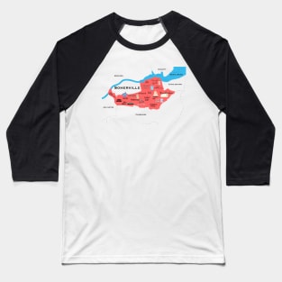 somerville, mass map Baseball T-Shirt